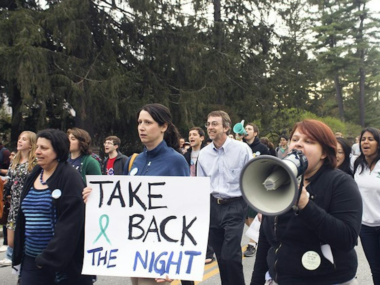 A group of students and other Dartmouth community members gathered Wednesday to raise sexual assault awareness during the Take Back the Night march.