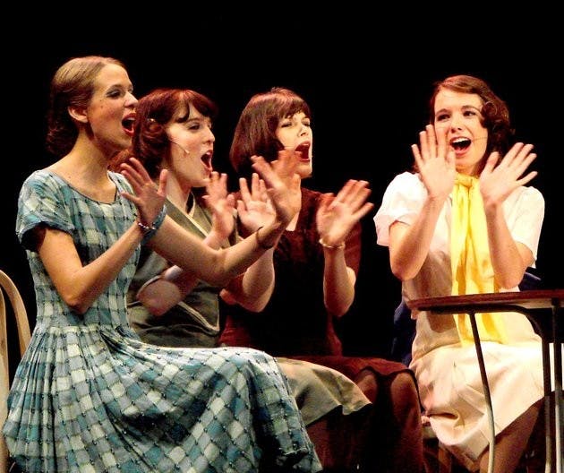 Mary Hansen, Amber Dewey '12, Ali Herdog '11 and Katie Farley '09 perform in 