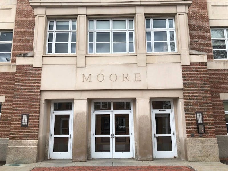 Moore Hall houses the psychological and brain sciences department.