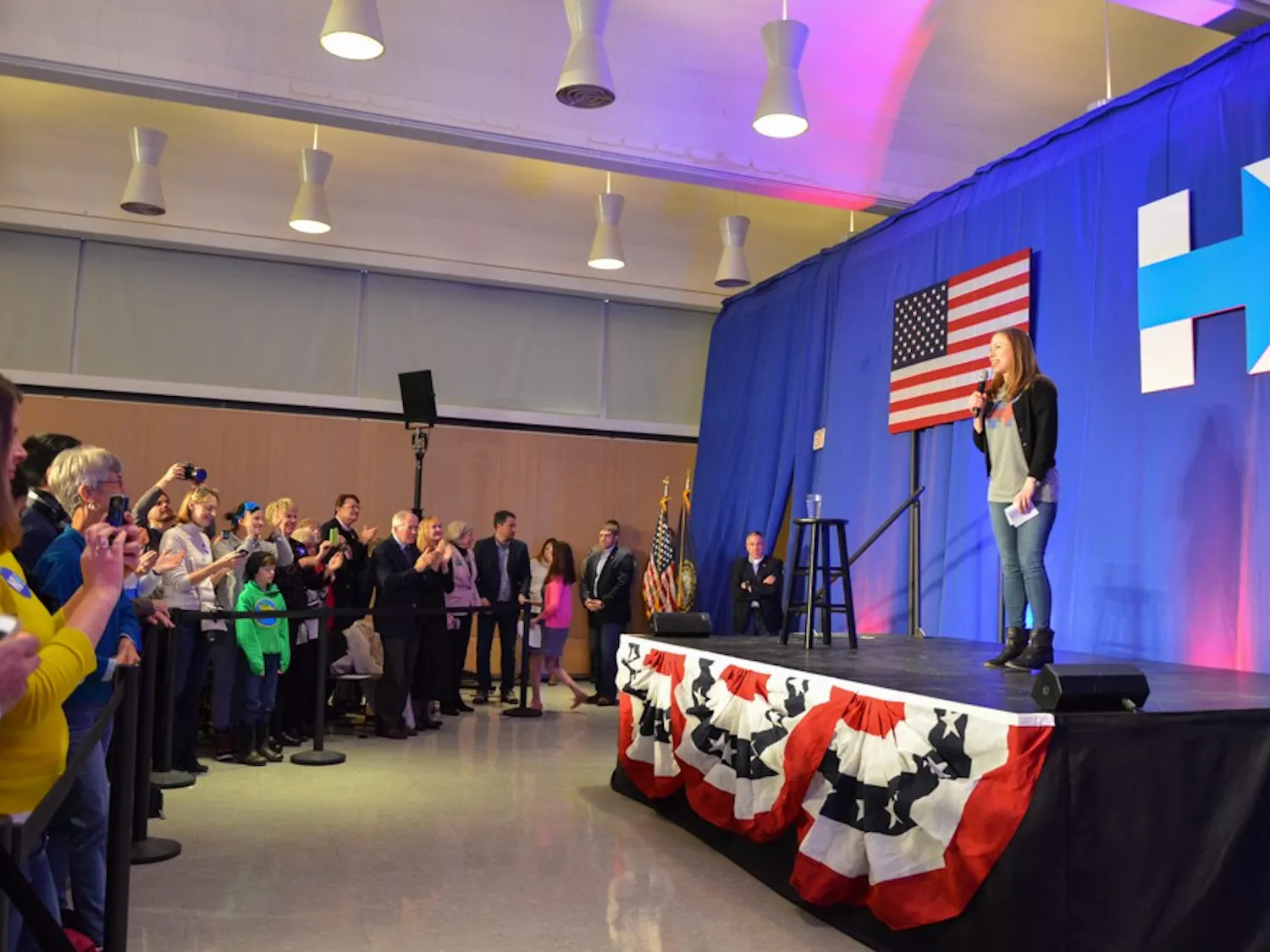 Chelsea Clinton spoke to a crowd of students and community members on Friday.
