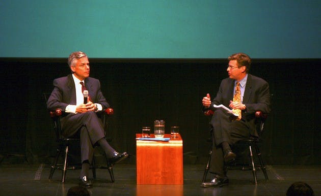 Former U.S. Ambassador to China John Huntsman discussed U.S.-China relations and economic policy with Professor Charles Whelan.