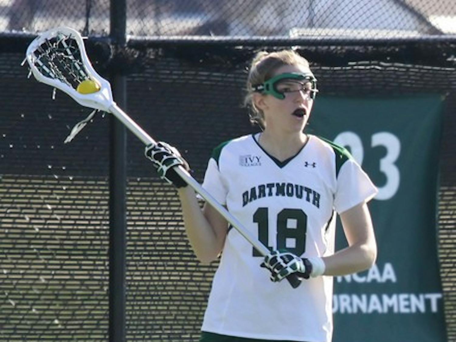 Co-captain Katherine Chiusano '09 had an assist in the Big Green's final game of the season against Duke on Sunday.