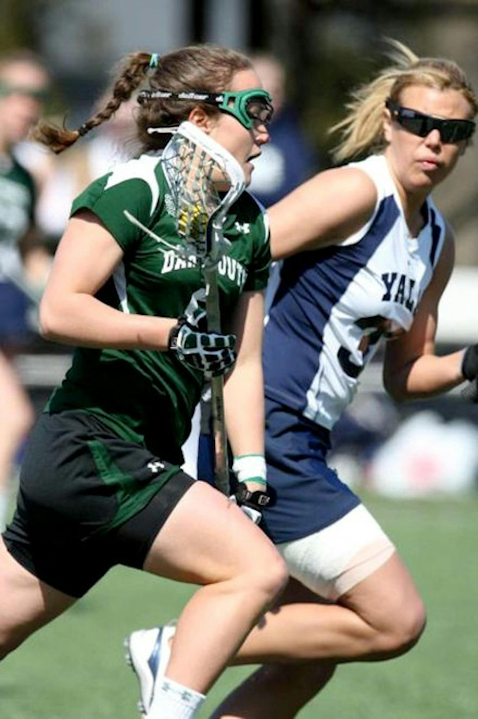 Colleen Olsen '10, left, has been named to the U.S. Lacrosse Developmental Squad along with teammate Julie Wadland '10.
