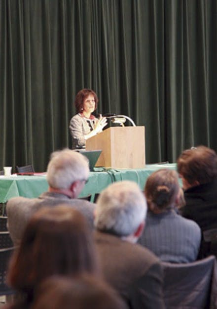 Dean of the Faculty Carol Folt gave her report to the faculty on Monday.
