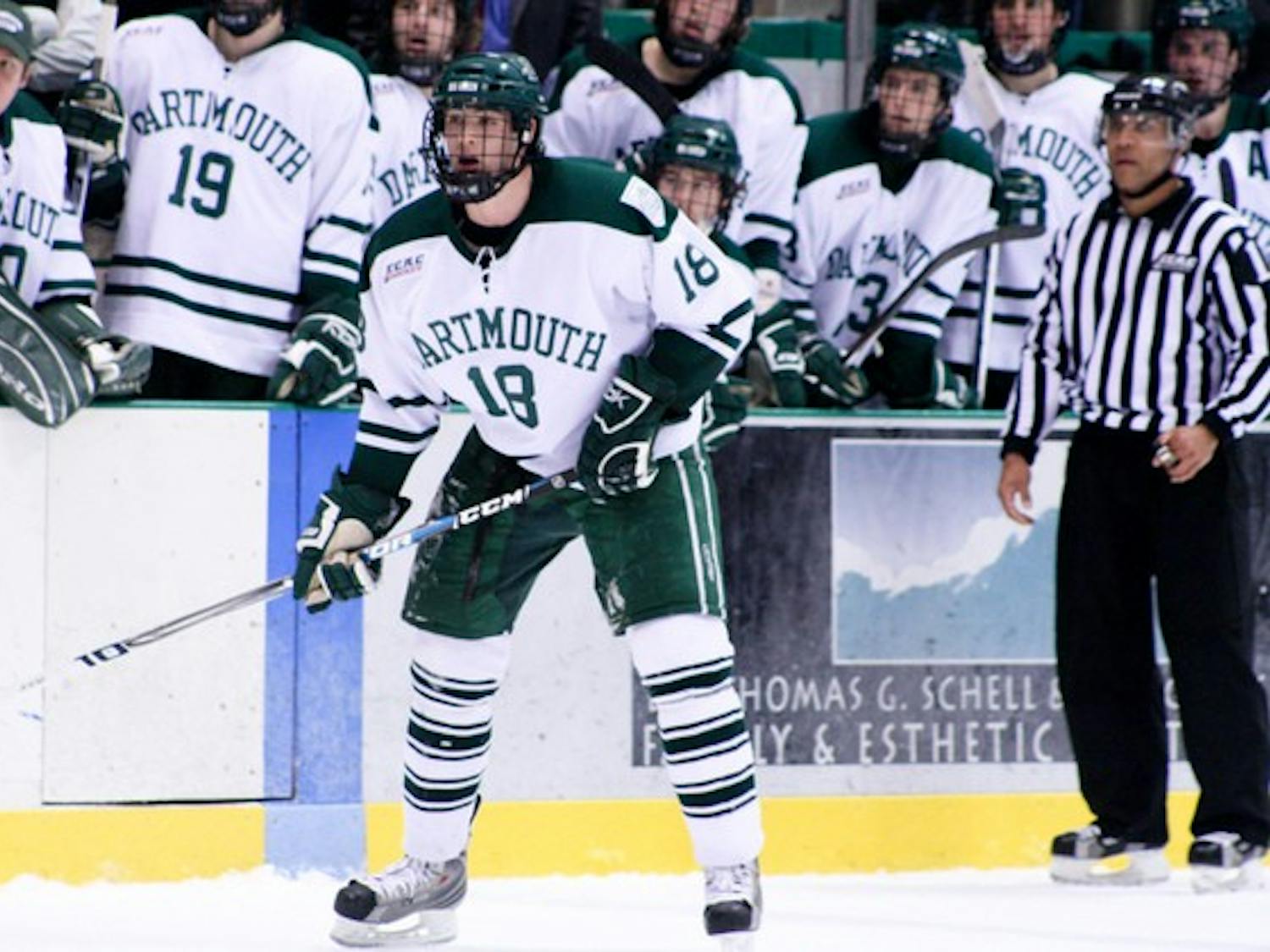 Three members of Dartmouth's 2009-2010 men's ice hockey team were picked in the 2009 NHL entry draft. Joe Stejskal '11, pictured here, was drafted by the Montreal Canadiens.