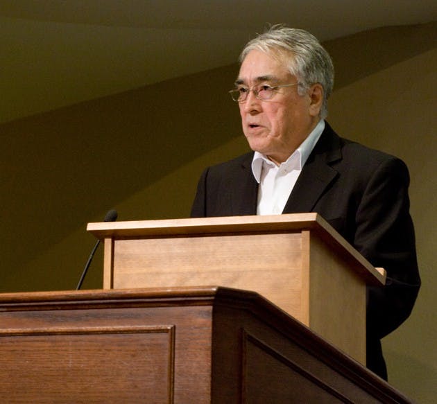 Aqqaluk Lynge, president of the Inuit Circumpolar Conference in Greenland, spoke on the need for Inuit input in climate change policy on Wednesday.