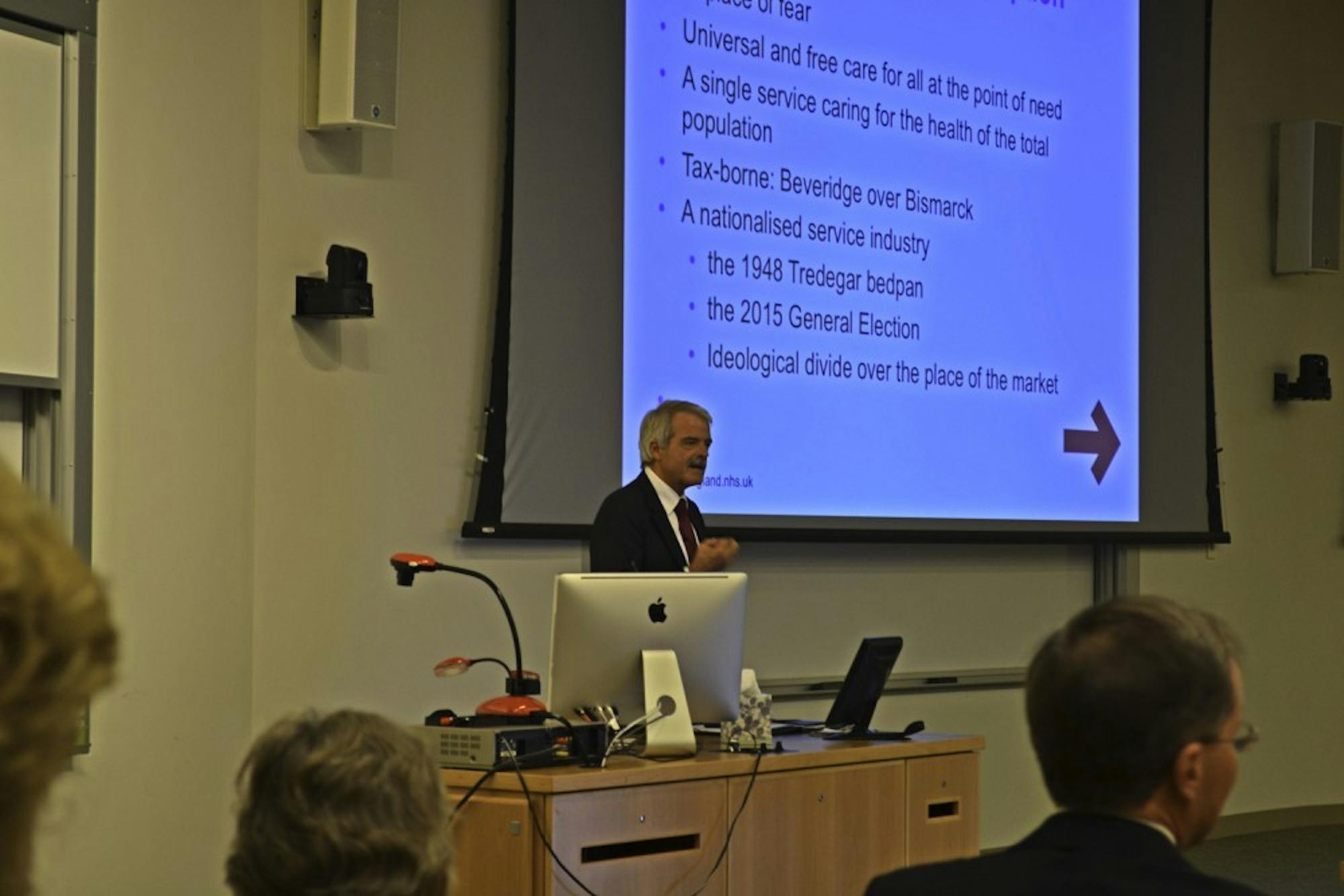 Sir Malcolm Grant spoke at Dartmouth through the Montgomery Fellow program.