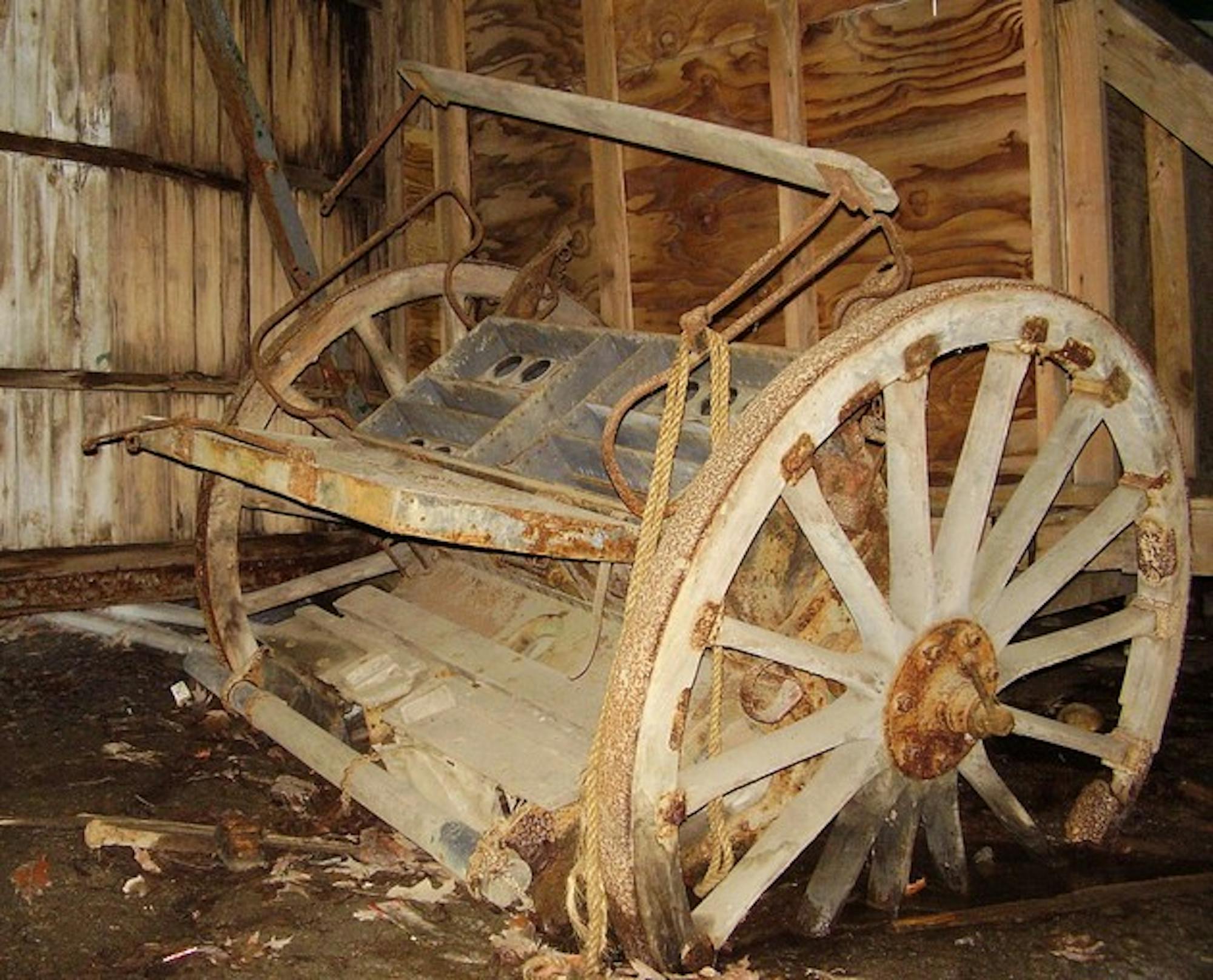 A Hanover Police officer found this antique ammunition carriage, rumored to go with a World War I cannon buried nearby, beneath Memorial Field.