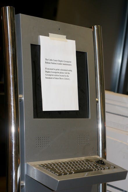 The Collis Center GreenPrint has been out of commission since Jan. 8.