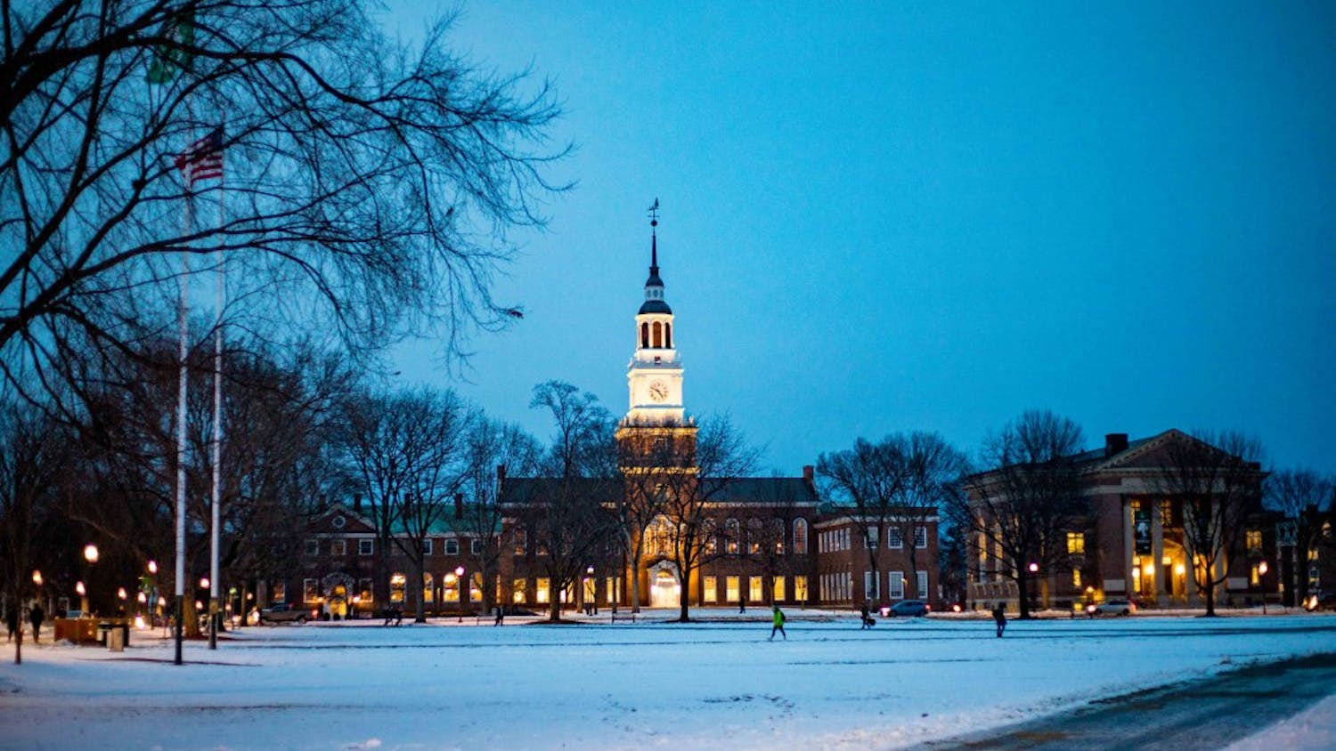 Baker Tower looks over the Green. 