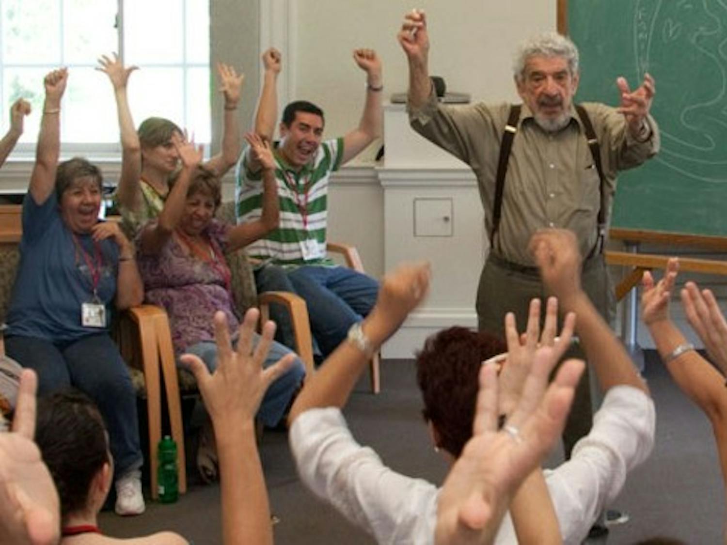 French and Italian professor John Rassias was honored for his contributions to the Peace Corps' language program during the organization's 50th anniversary celebrations on Saturday.