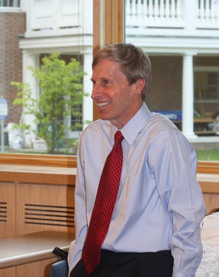 Gov. John Lynch, D--N.H., discussed plans from his re-election platform during an impromptu meeting on Thursday.