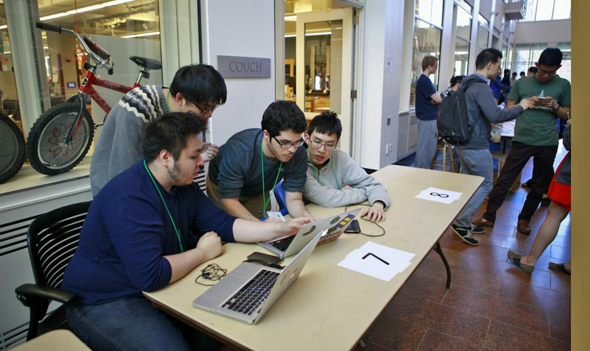 College students worked on projects at the hackathon this weekend