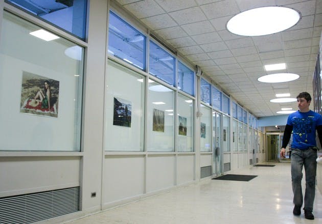 Visiting professor Eric Weeks' vibrant exhibit brings color to the Hop's halls.