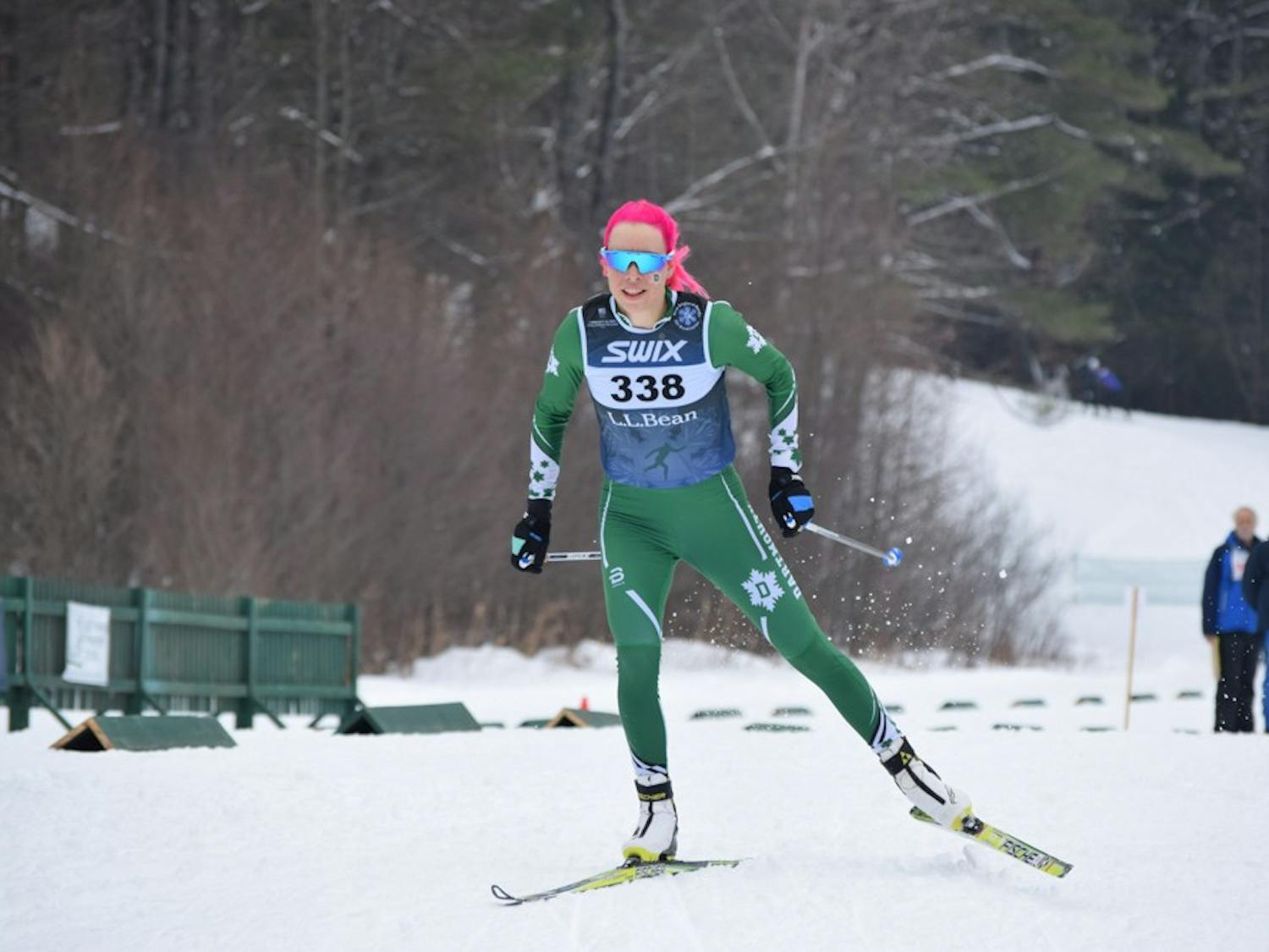 Katharine Ogden '21 took topped the podium&nbsp;in both women's Nordic races.