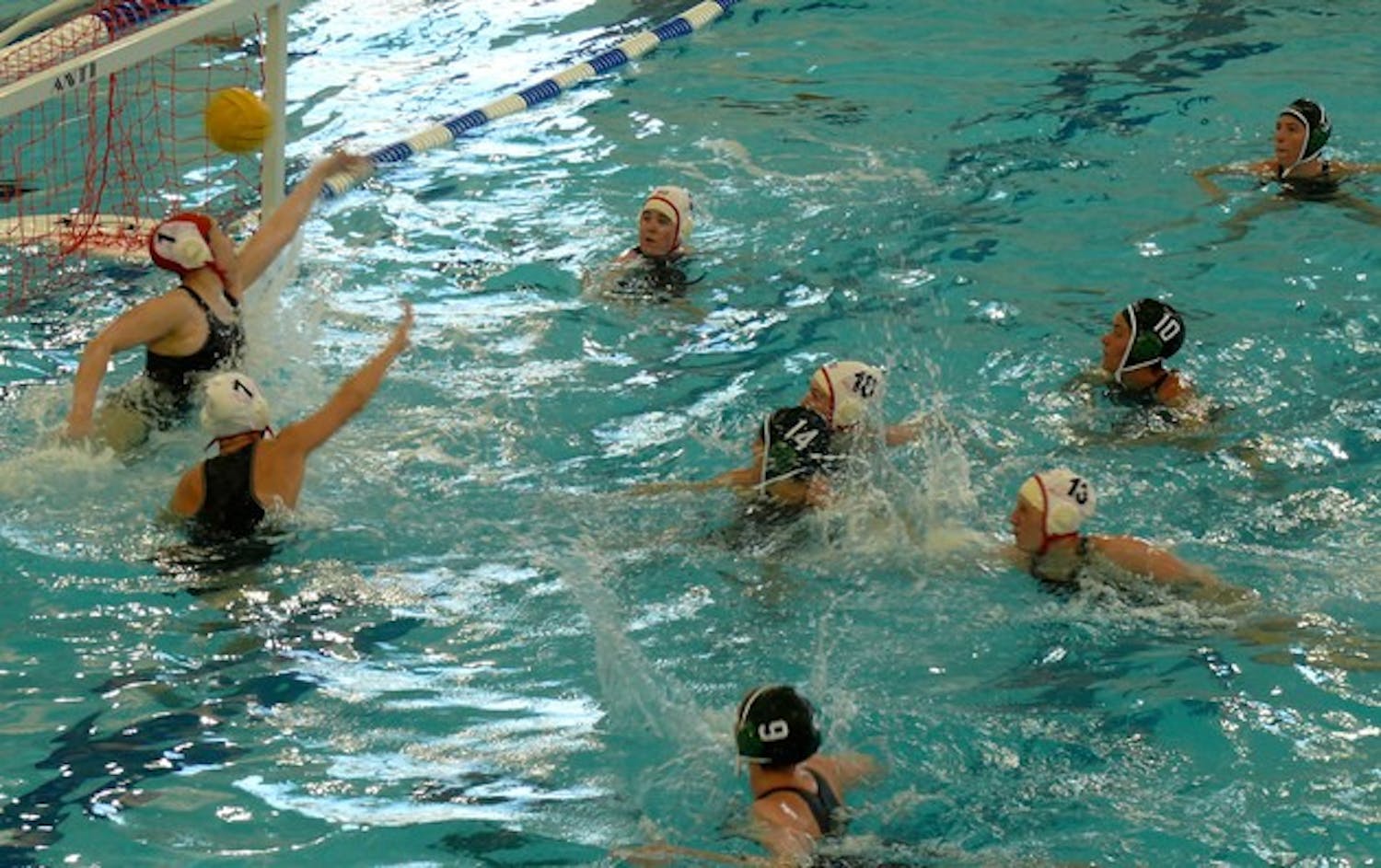 The women's water polo team clinched first place in regional championship in April to earn a bid to nationals.