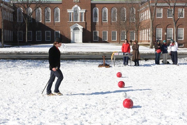 Middlebury and Dartmouth students competed in Quidditch on the Green this weekend as onlookers cheered. True to wizarding rules, participants were required to be on a broom at all times.