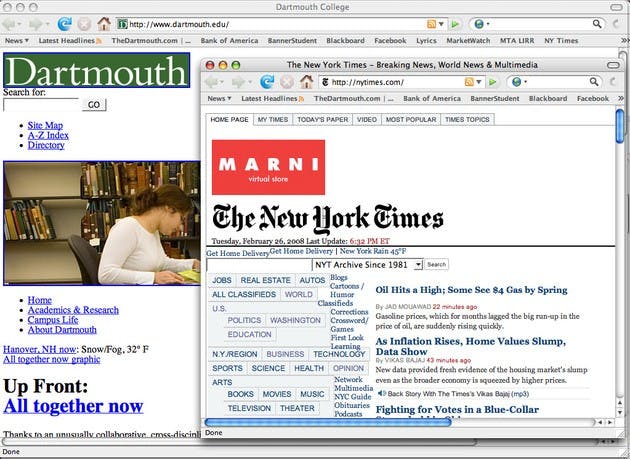 Mac users experience difficulty accessing websites, such as The New York Times online, through the Mozilla Firefox web browser. No students have reported the problem to Network Services, according to director Frank Archambeault.