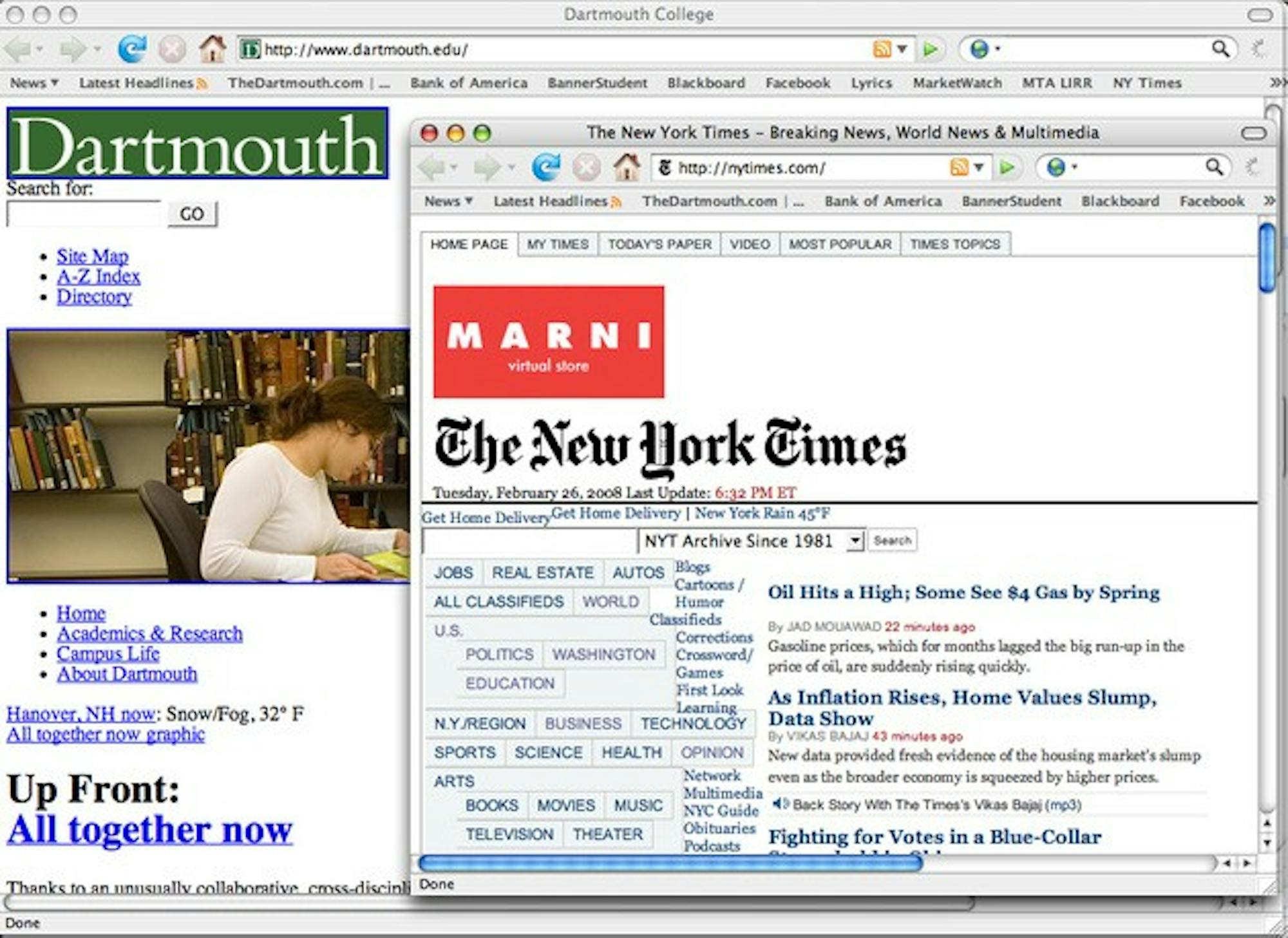Mac users experience difficulty accessing websites, such as The New York Times online, through the Mozilla Firefox web browser. No students have reported the problem to Network Services, according to director Frank Archambeault.