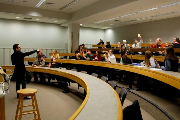 Eric Zimmerman, co-founder and chief design officer of Gamelab, discussed how video games affect daily life in his lecture Monday night.