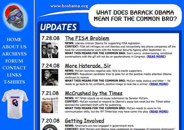 Lee Cooper '09 and Scott Henning '09, the creators of Brobama.org, hope to use their web site to make the upcoming presidential campaign more accessible to the common 