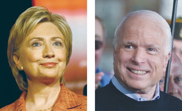 Sen. Hillary Clinton, D-N.Y. and Sen. John McCain, D-Ariz.