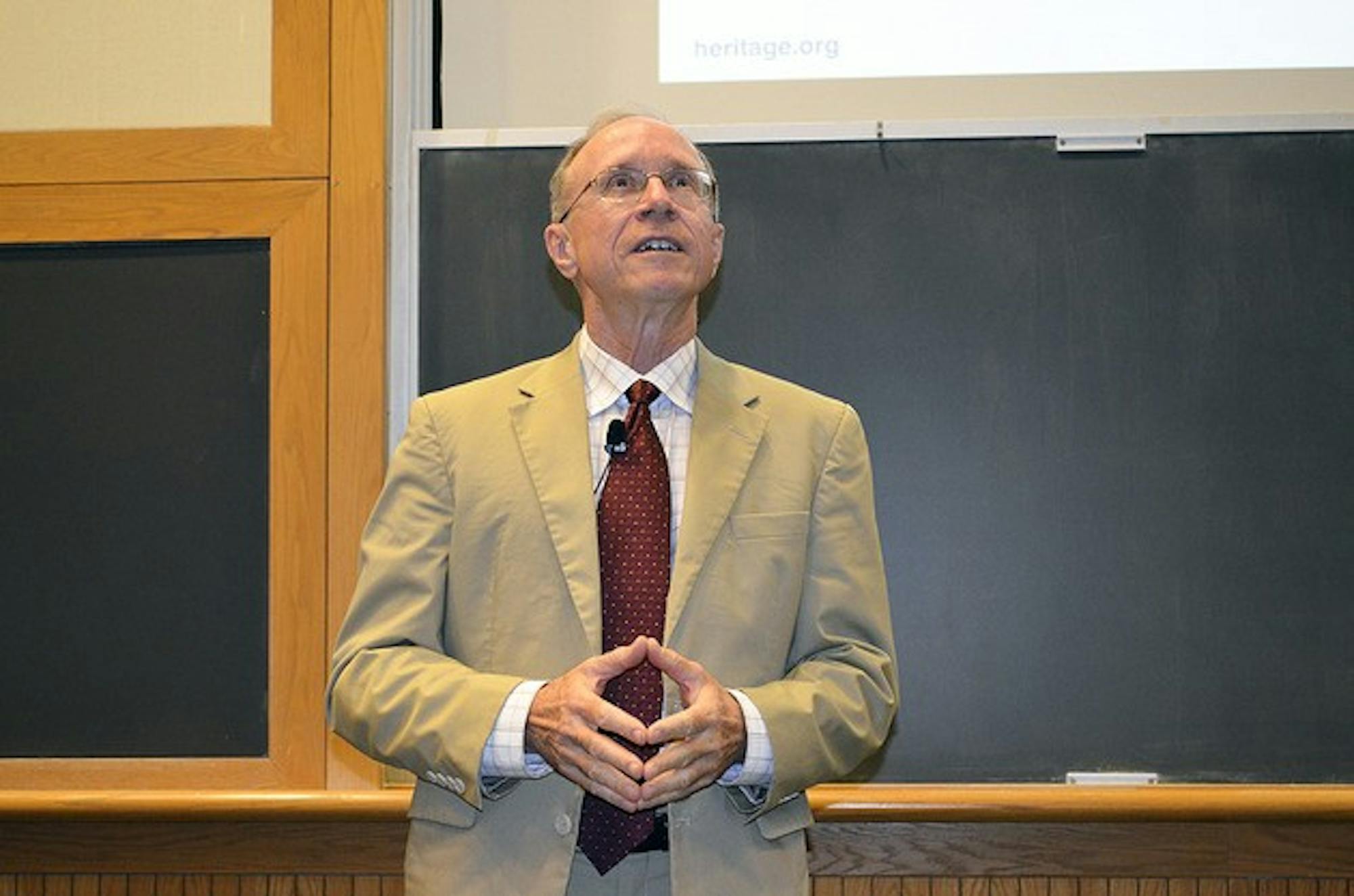 Director of the Heritage Foundation's Center for Data Analysis William Beach spoke Thursday about the effect of the current fiscal crisis on students' futures.