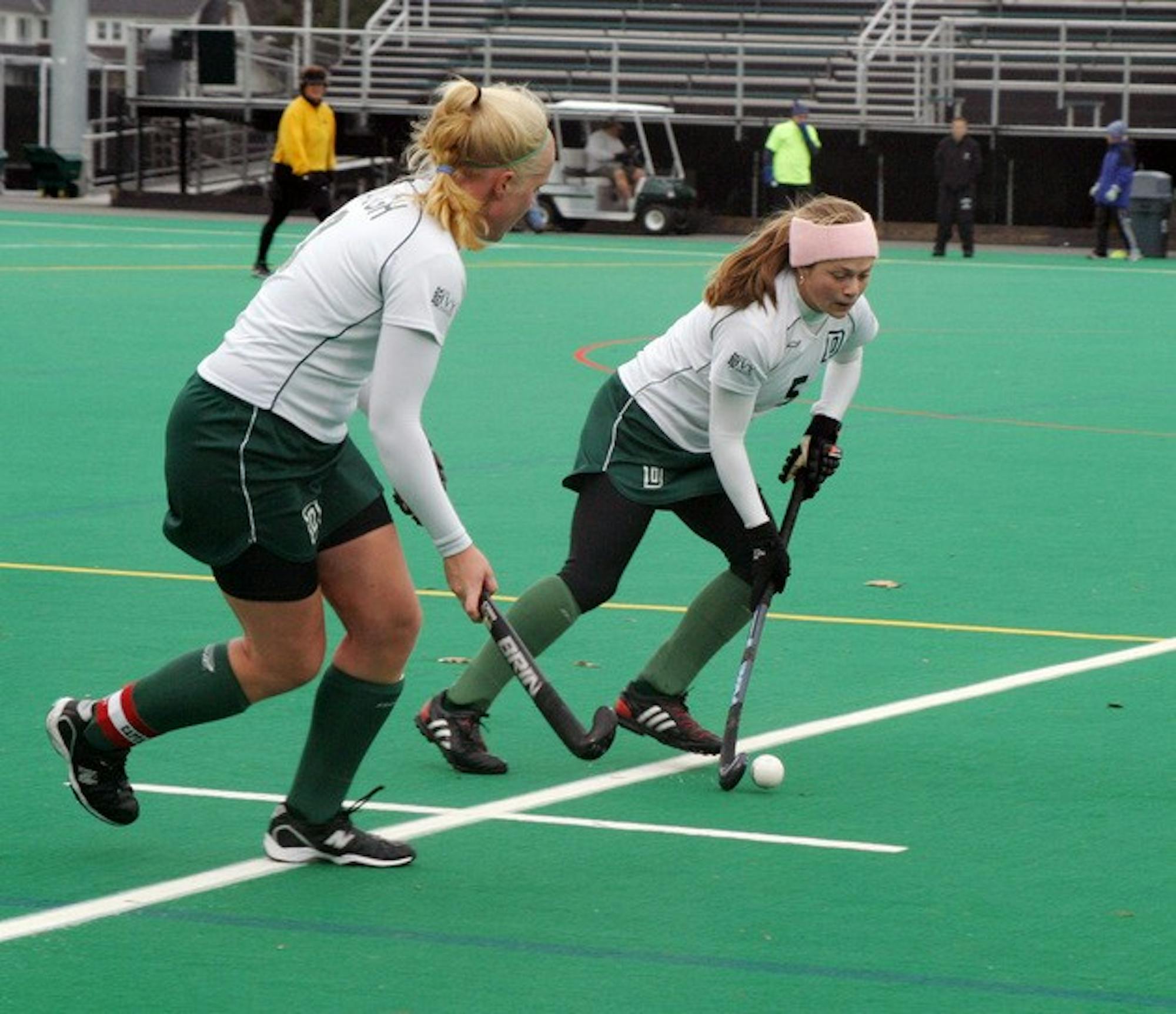 Whitney Waugh '08, right, and Allison Weinstock '10 will team up once again to take on Vermont this Wednesday.
