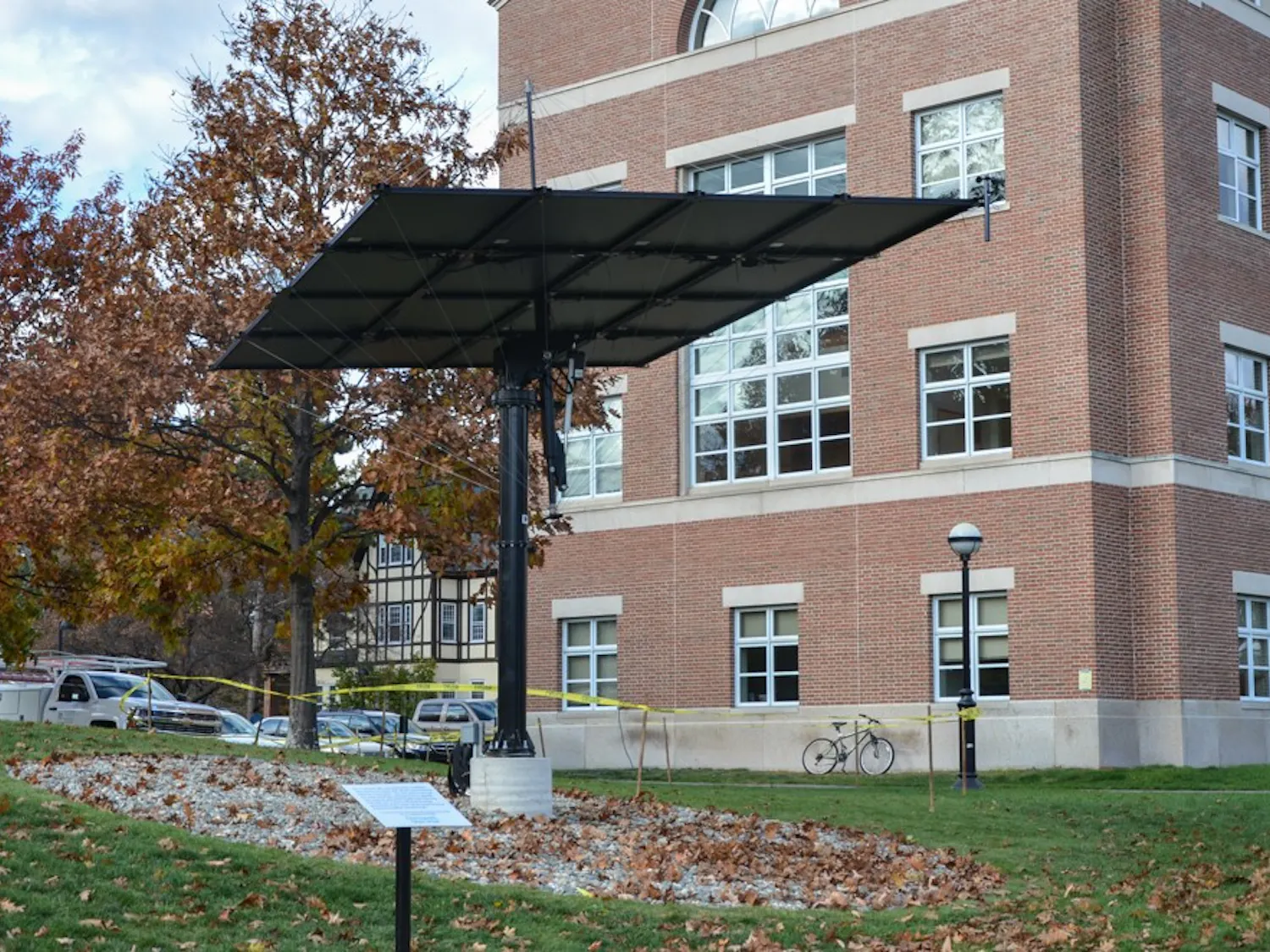 The new solar panel tracks the sun throughout the day and serves as Dartmouth's second photovoltaic system. 