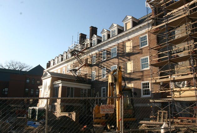 Construction on New Hampshire Hall will likely be completed by spring.