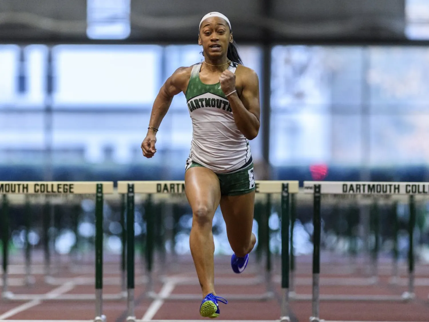 In 2017, Cha’Mia Rothwell ’20 set a new league record in the 60-meter hurdles.