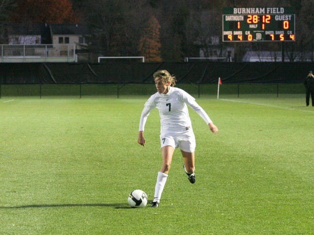 Becky Poskin '09 notched her third goal of the season to down Cornell, 3-2, in OT. The Big Green out-shot Cornell, 39-15, in its last game of the season.
