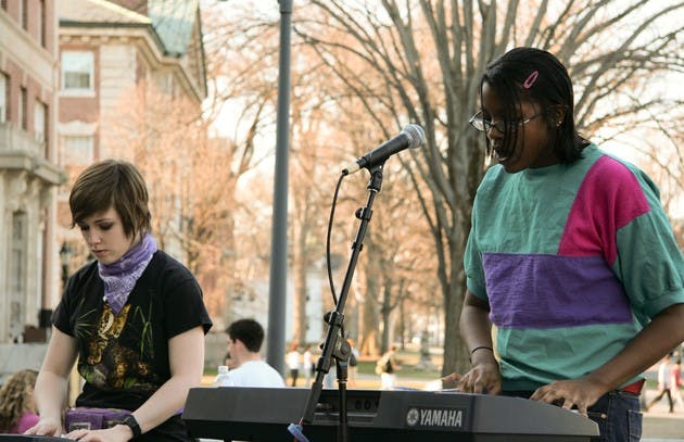 Kristen Vallacher '08 and Carmen Kilpatrick '09 rock as The Razorbloodz.