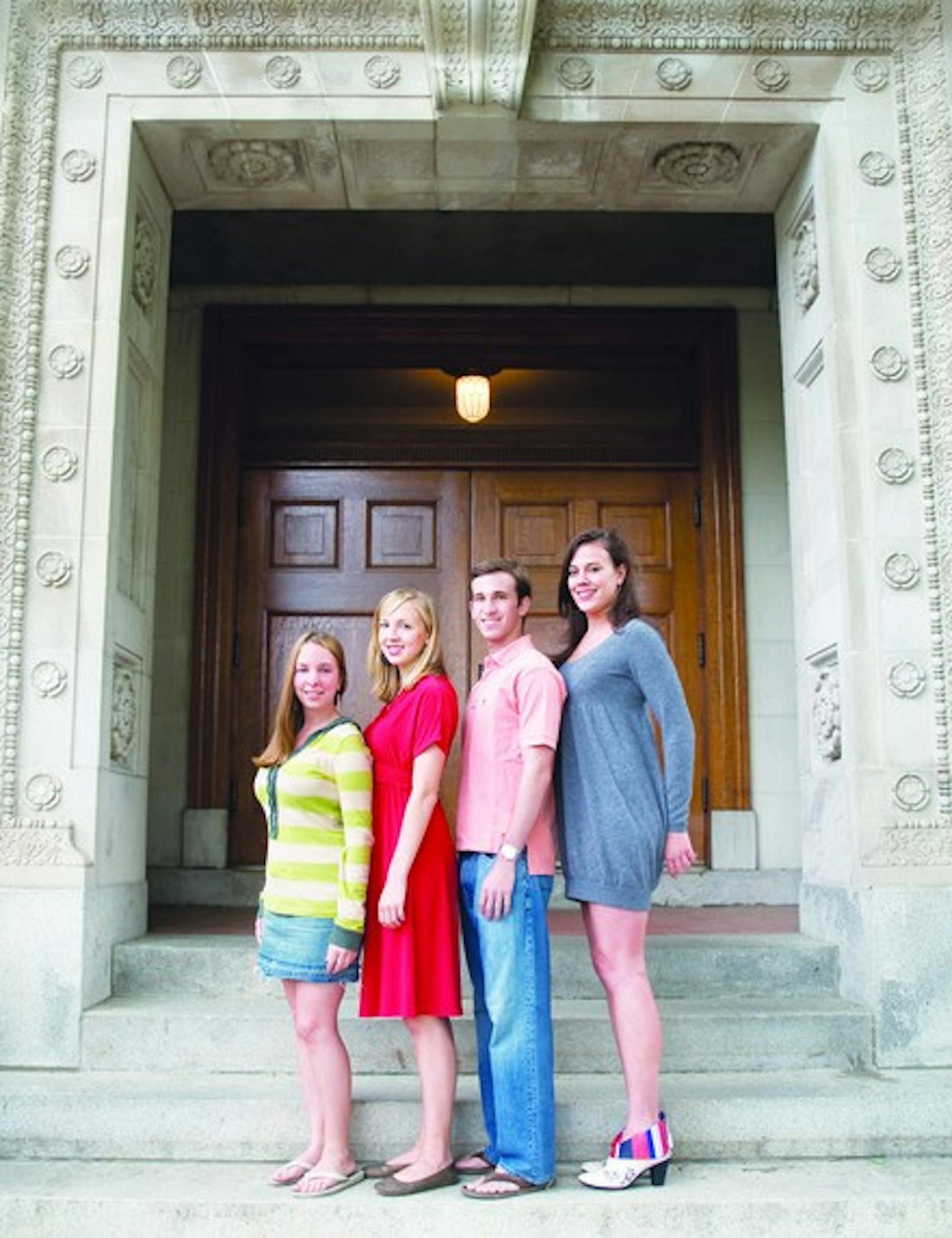 The Mirror's seniors on the steps of Robinson Hall.
