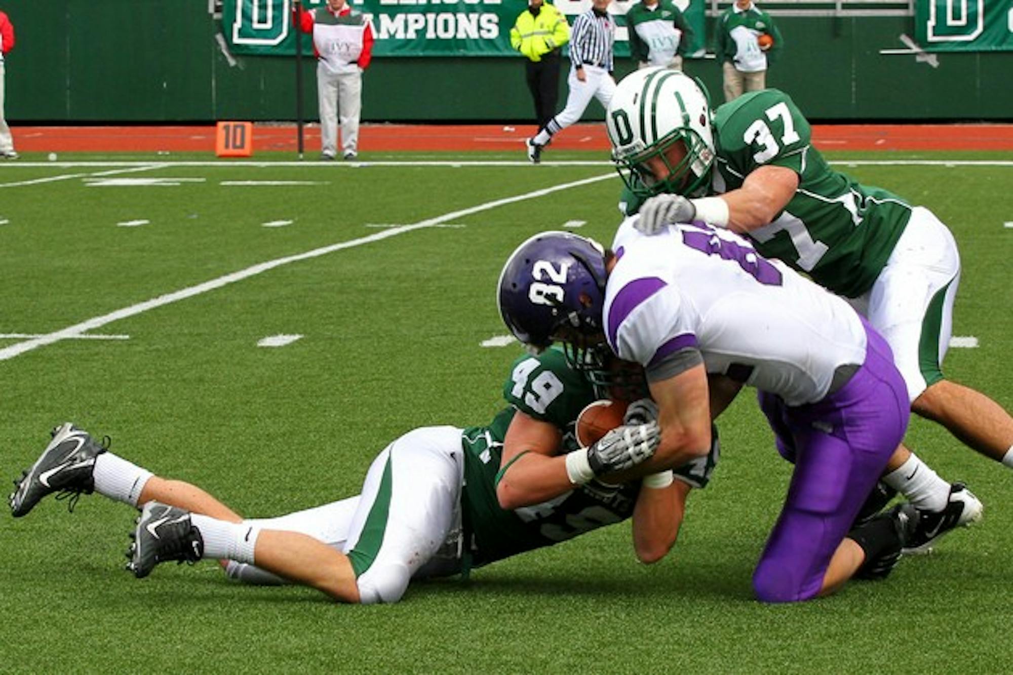 The Big Green turned over the ball three times in the first half of the game against Holy Cross.