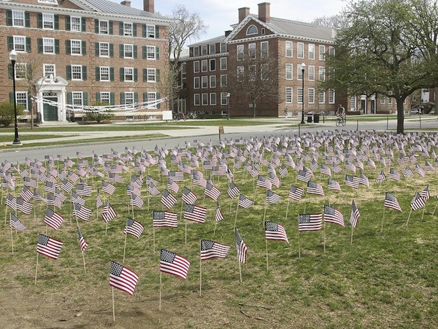 In an attempt to spur discussion about abortion, members of the pro-life organization Vita Clamantis planted 546 flags in the Gold Coast lawn.