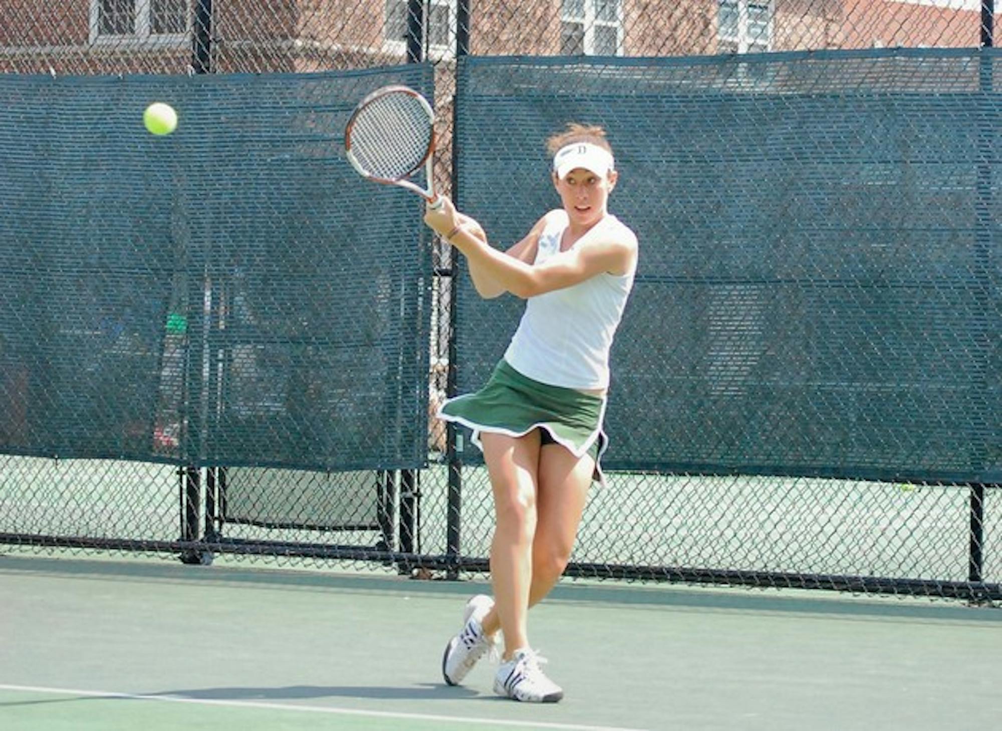 Georgiana Smyser '11 lost her opening second-flight match before withdrawing from the tournament due to illness.
