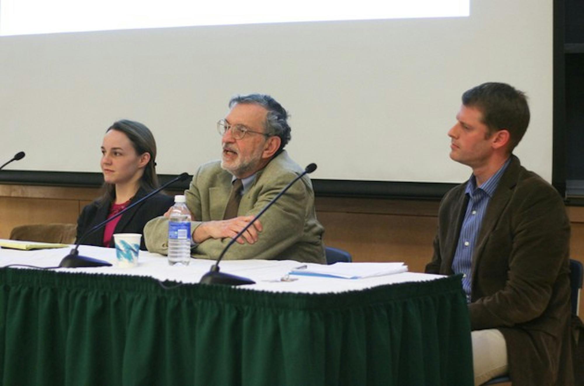 Dartmouth government professors discuss the conflict in Georgiaand U.S.-Russia relations in the Haldeman Center Friday.