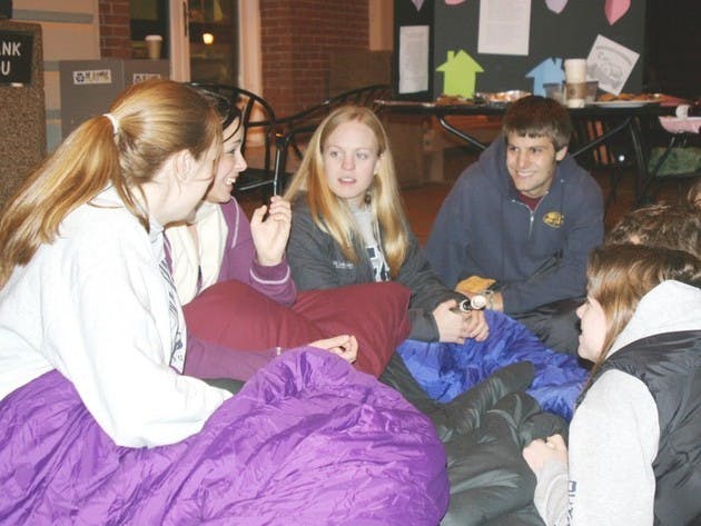 Students hang out on Collis Porch for the 