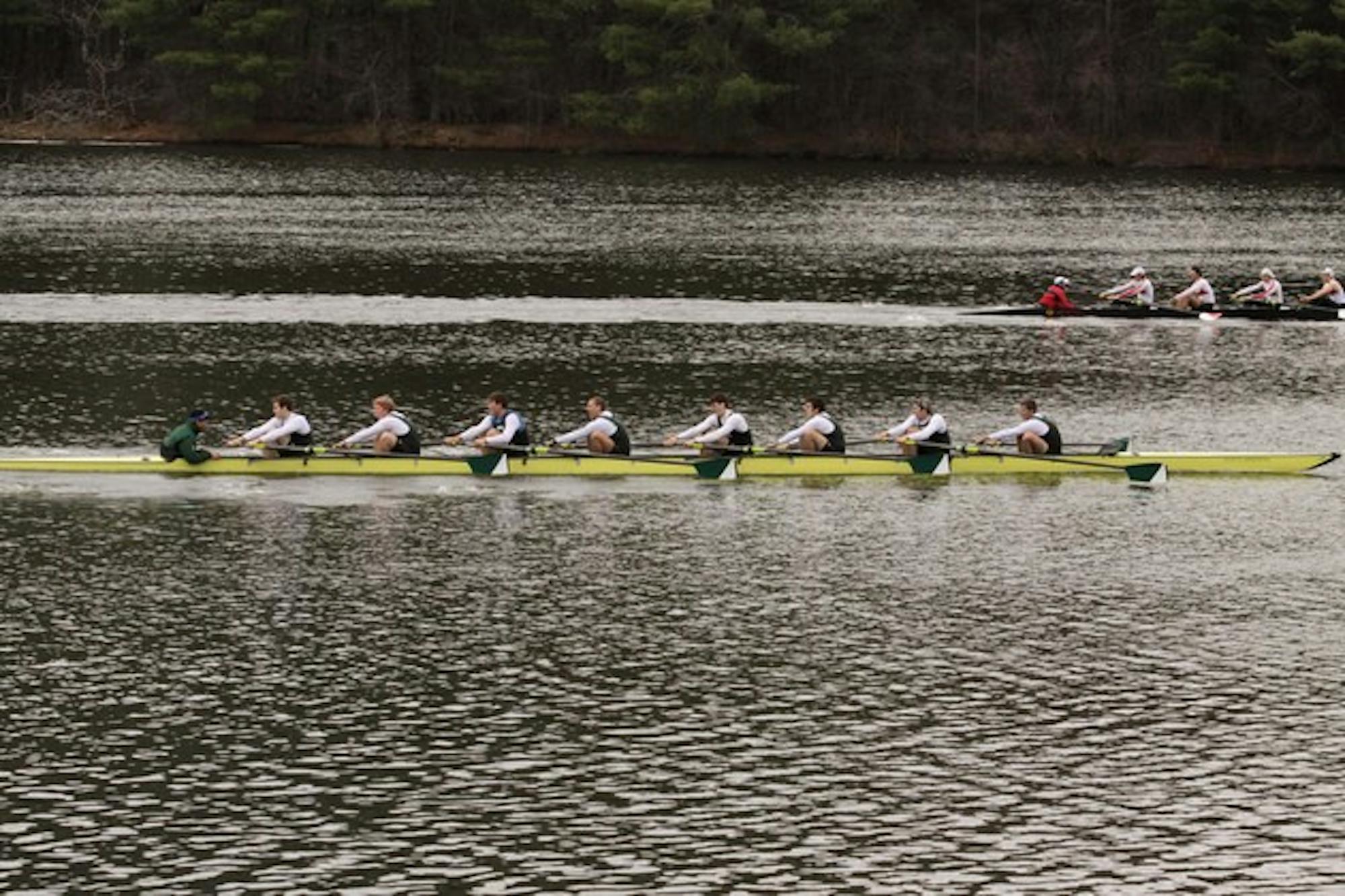 The men's heavyweight crew team faced Boston University this weekend.