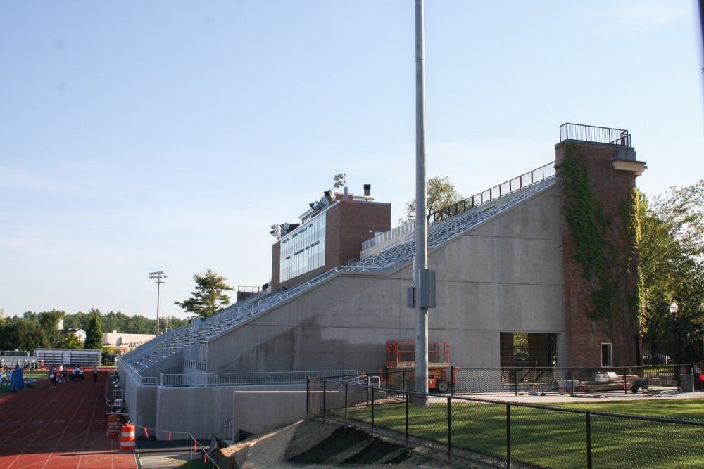 Renovations to Memorial Field’s West Stands are set to be completed before the football team’s first home game. 