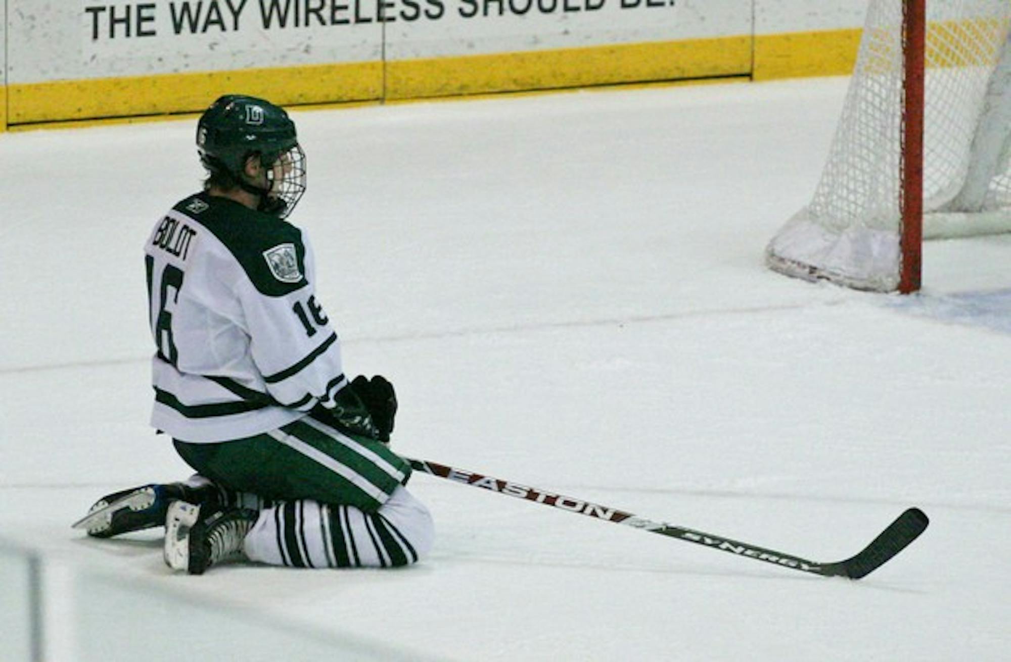 The men's hockey team dropped two conference games over the weekend to Clarkson and St. Lawrence.