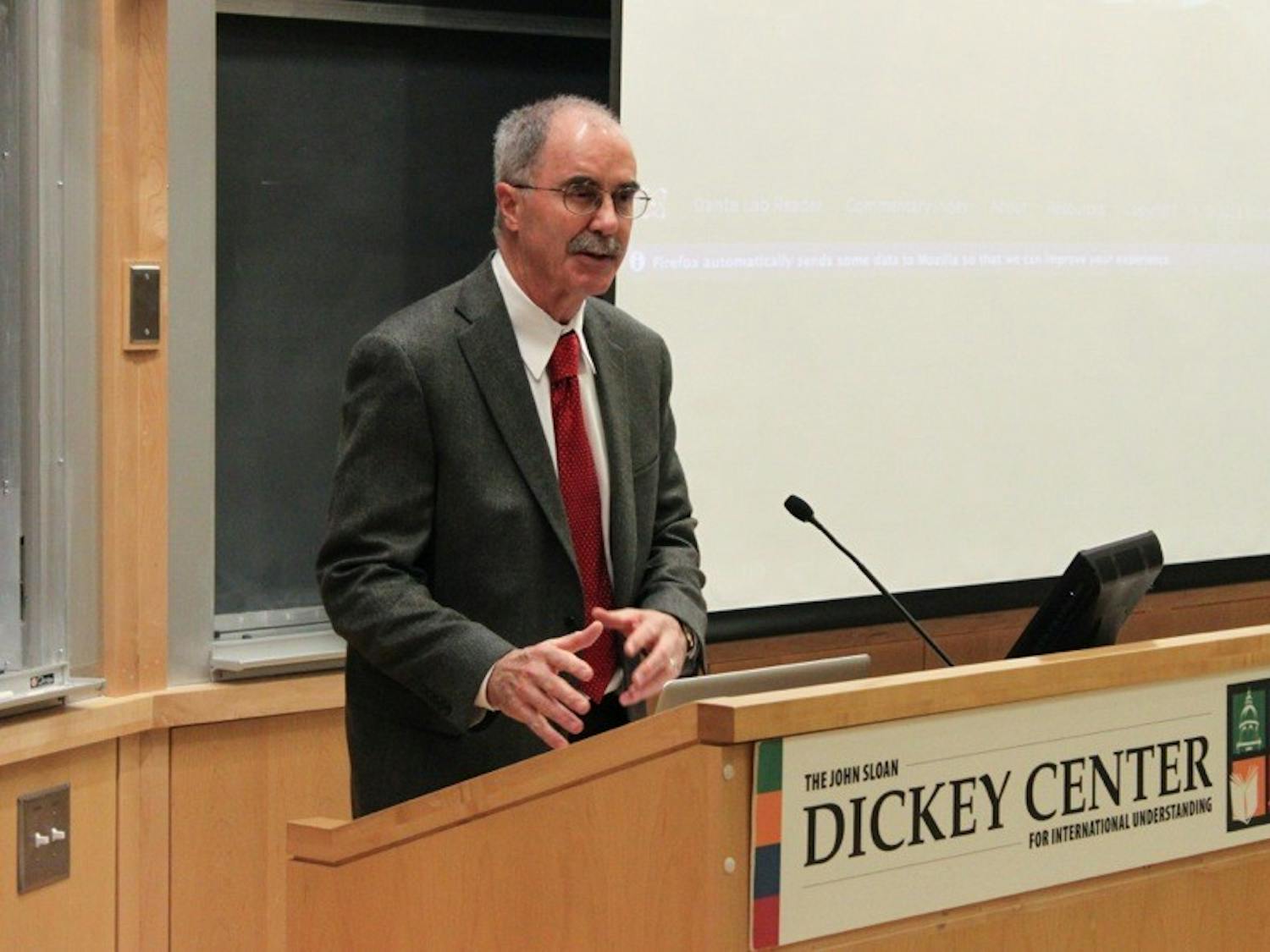 College President Phil Hanlon spoke at the Digital French and Italian conference.