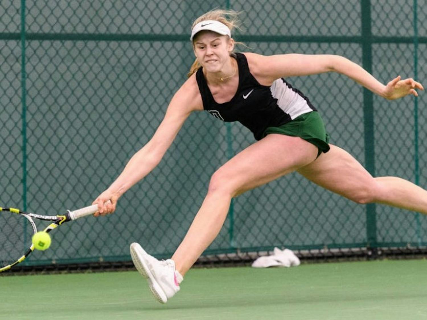 Jacqueline Crawford ’17 served as a team captain her senior year and earned second team All-Ivy honors as a singles player.