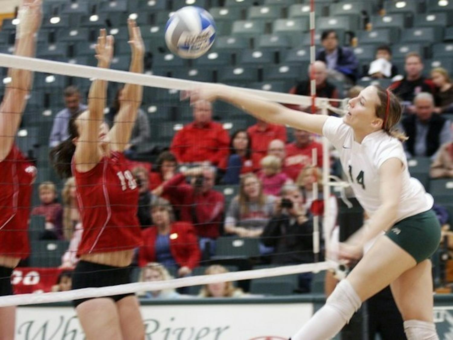 Women's volleyball ends season on high note with win over Brown after the team lost to Yale the previous night.