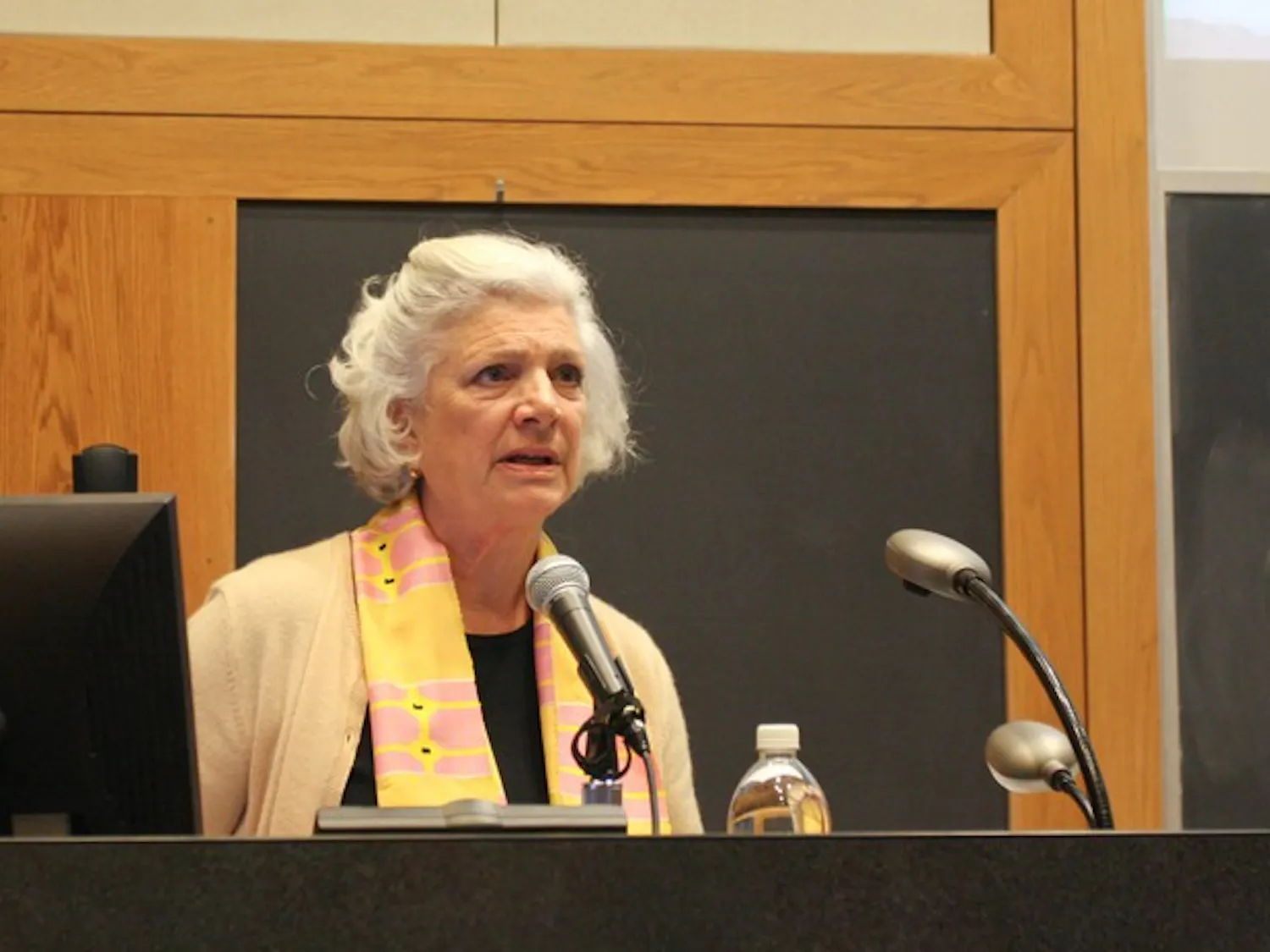 Dana Dakin, founder of the Women's Trust, Inc., talks about her grassroots approach to microfinance lending and development in Ghana Monday.