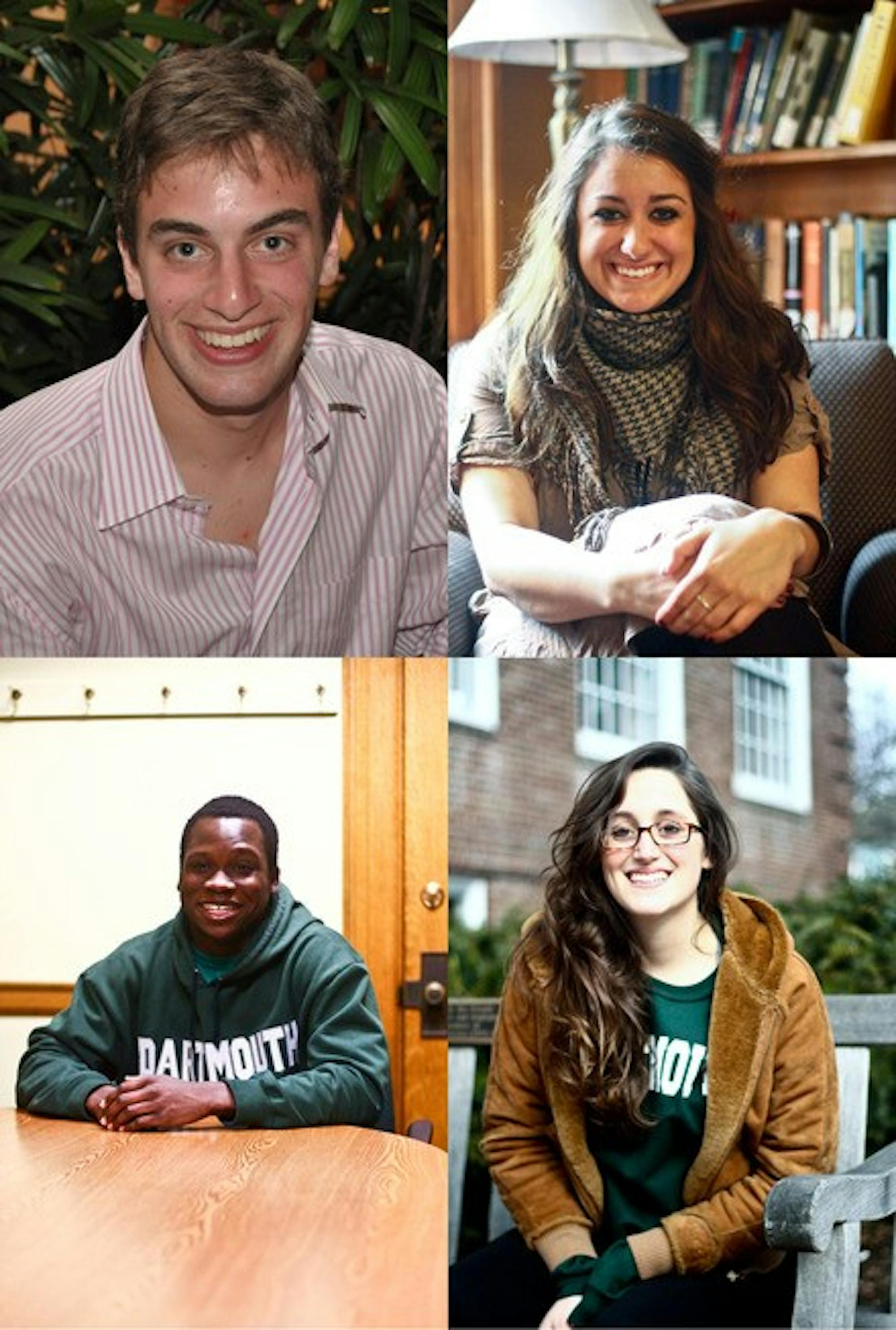 Clockwise from upper left: Eric Tanner '11, Elena Falloon '11, Maya Granit '11 and Uthman Olagoke '11 plan to run for Student Body President.