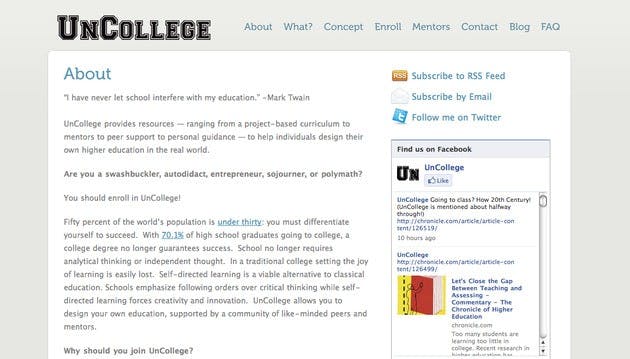 Courtesy of uncollege.orgRebecca Goldman '13 and Hendrix College student Dale Stephens founded UnCollege, an educational initiative that promotes real-world experience. 