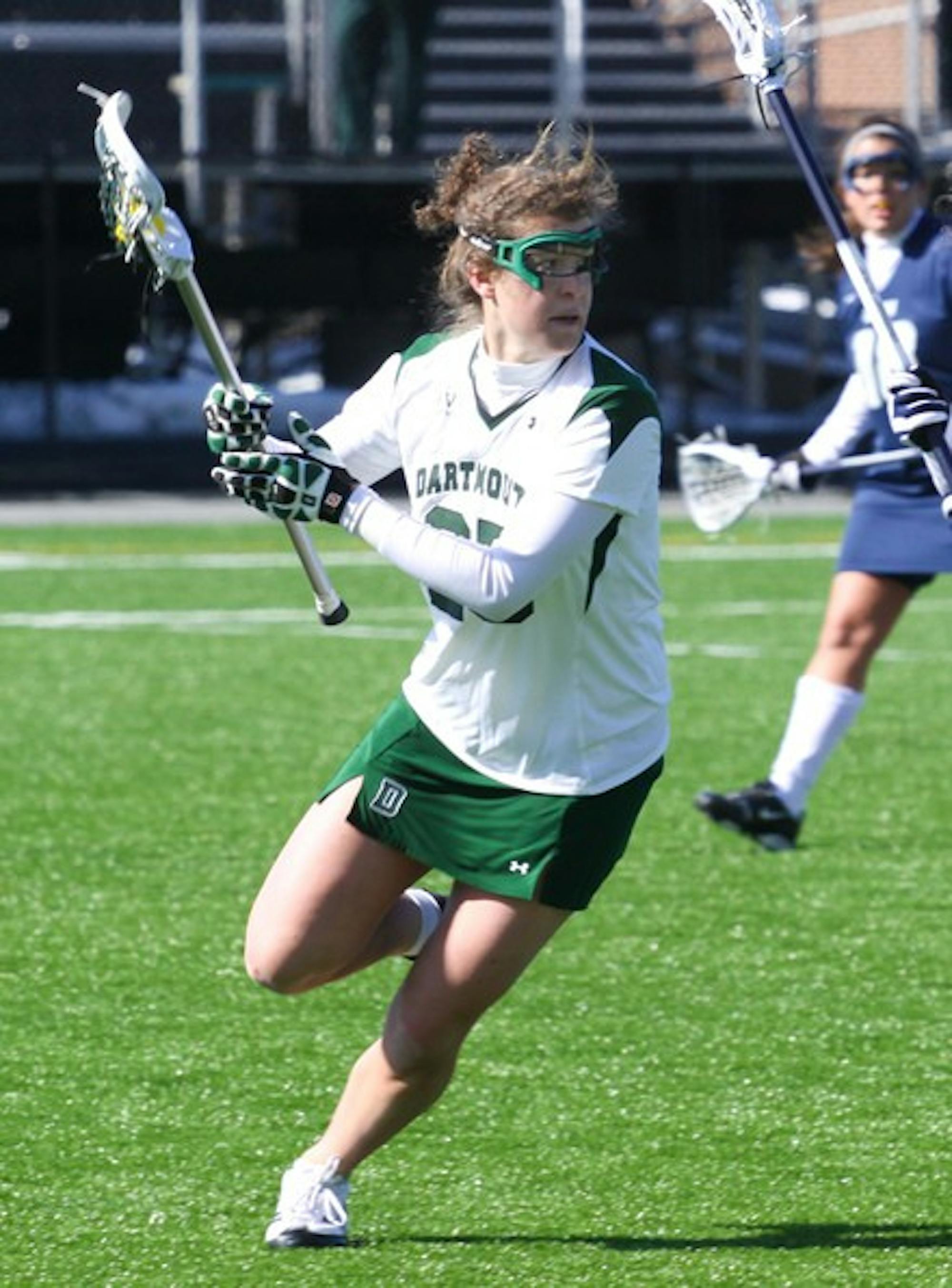 After beating UNH at home Saturday, 10-8, the Big Green women's lacrosse team fell to UMass Wednesday, 13-10.