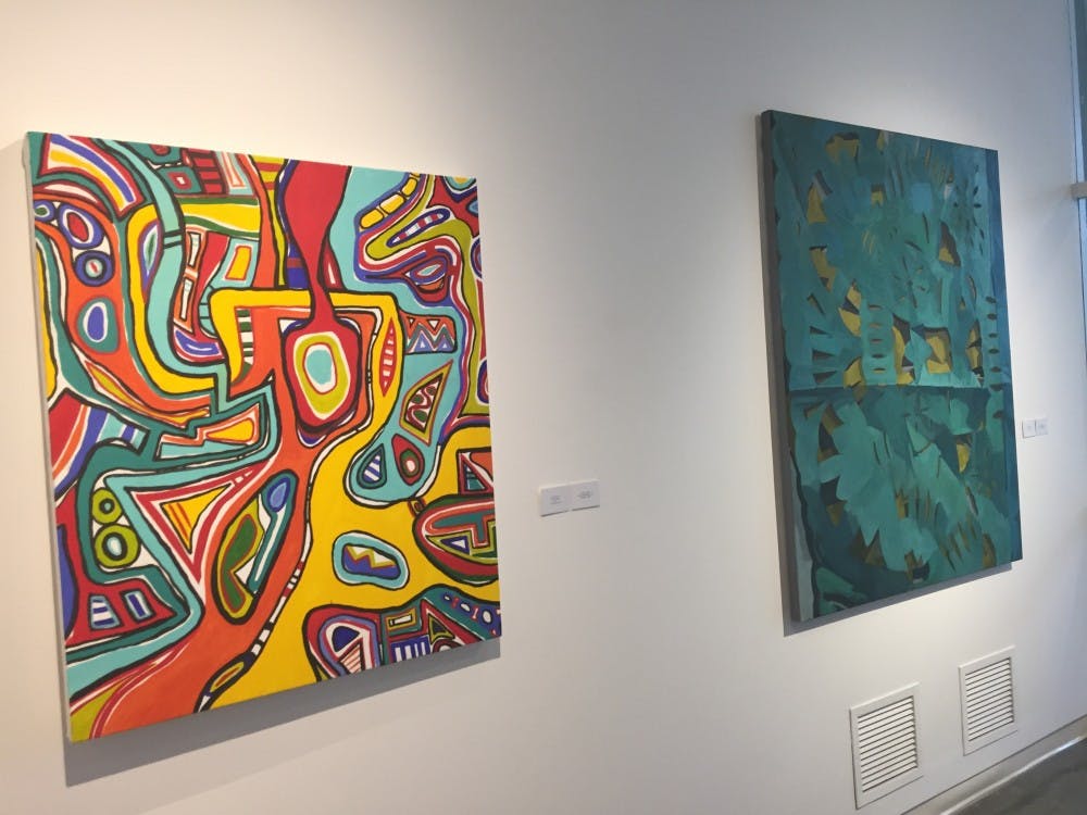 Studio art majors featured their art in the Jaffe-Friede and Strauss Galleries in the Hopkins Center for the Arts.